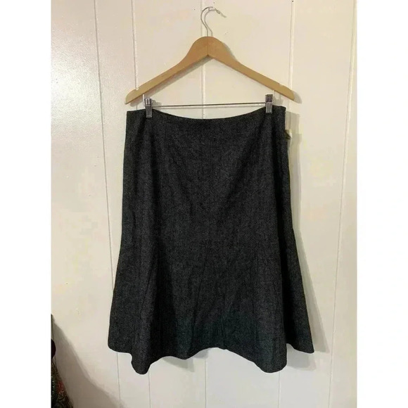 Sundance Mermaid Skirt 14p Gray Tweed Herringbone wool Lined Academia Career - Picture 1 of 9